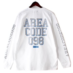 画像1: 【NEWFUNK】AREA CODE 098 Long Sleeve Shirt (White)