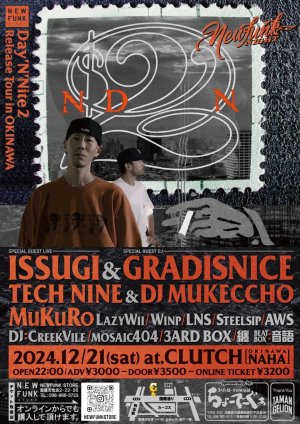 画像1: NEWFUNK NIGHT / Guest：ISSUGI & GRADIS NICE [ウェブチケット]