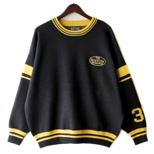 画像1: 【NEWFUNK】LINE CREW NECK KNIT