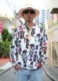 【Ryukyu Pride Wear】Open Collar Long Sleeve Shirt -琉球舞踊-