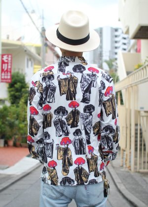 画像2: 【Ryukyu Pride Wear】Open Collar Long Sleeve Shirt -琉球舞踊-