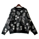 【NEWFUNK】PAISLEY CREW NECK KNIT (Black)