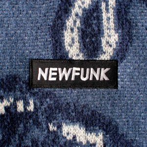 画像3: 【NEWFUNK】PAISLEY CREW NECK KNIT (Navy Blue)