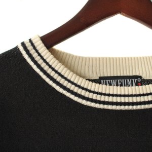 画像4: 【NEWFUNK】LINE CREW NECK KNIT (Black)