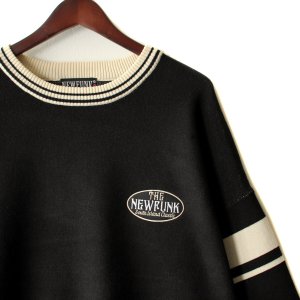 画像2: 【NEWFUNK】LINE CREW NECK KNIT (Black)