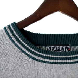 画像4: 【NEWFUNK】LINE CREW NECK KNIT (Gray)