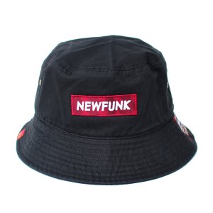 画像1: 【NEWFUNK】BOX LOGO Bucket Hat (Black)