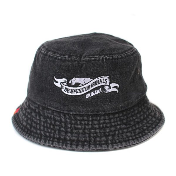 画像1: 【NEWFUNK】BLACK CAT BUCKET HAT (Denim) (1)