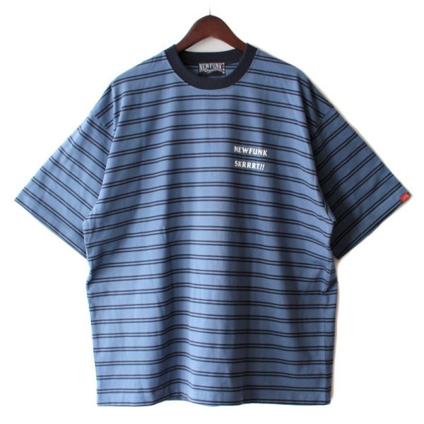 画像1: 【NEWFUNK】SKRRRT BORDER TEE (Smoke Blue) (1)