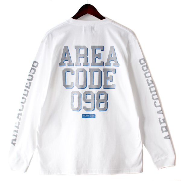 画像1: 【NEWFUNK】AREA CODE 098 Long Sleeve Shirt (White) (1)