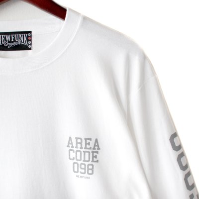 画像1: 【NEWFUNK】AREA CODE 098 Long Sleeve Shirt (White)