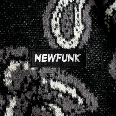 画像1: 【NEWFUNK】PAISLEY CREW NECK KNIT (Black)