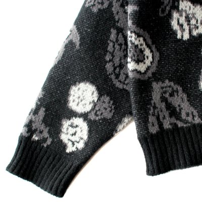 画像3: 【NEWFUNK】PAISLEY CREW NECK KNIT (Black)