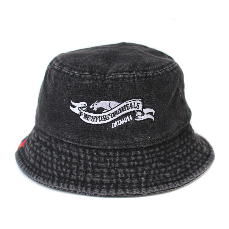 NEWFUNK】BLACK CAT BUCKET HAT (Denim) - CRACKLIMB 「 NewFunk store 」